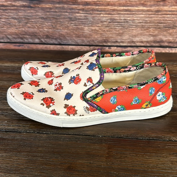 Coach Women Parkside Slip On Floral Leather Low Top, Size 10B! - Picture 4 of 9